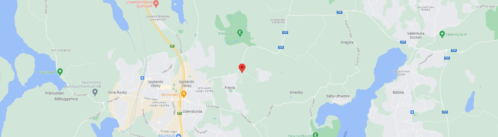 Karta över Upplands Väsby med föreningens läge markerat